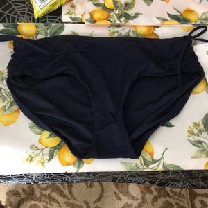 Athleta Navy blue cinch full bikini bottom